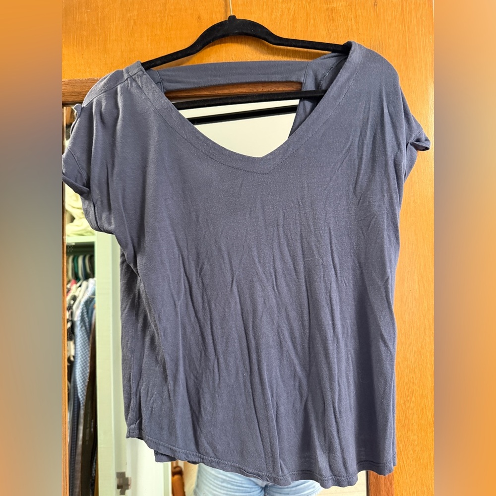 Women's Casual V-Neck Top - Blue